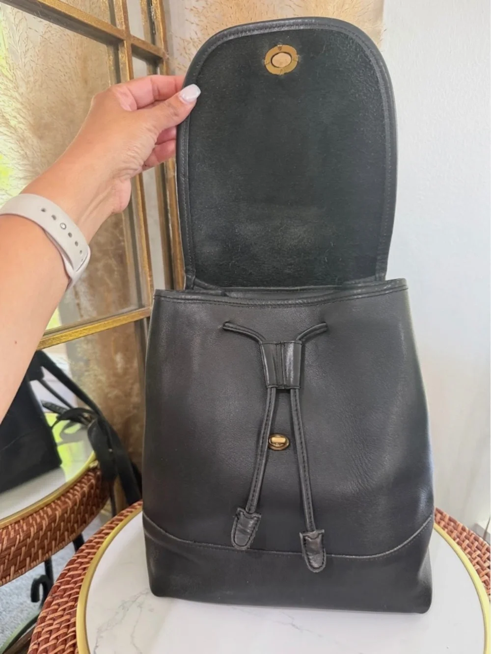 Coach 9791 Black LeatherLarge Daypack Backpack Vintage Bag Made In The USA